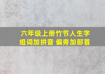 六年级上册竹节人生字组词加拼音 偏旁加部首